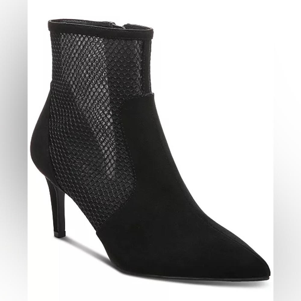 NWT Alfani Jamari Black dress ankle booties pointed toe Mesh Detail Sz 9.5